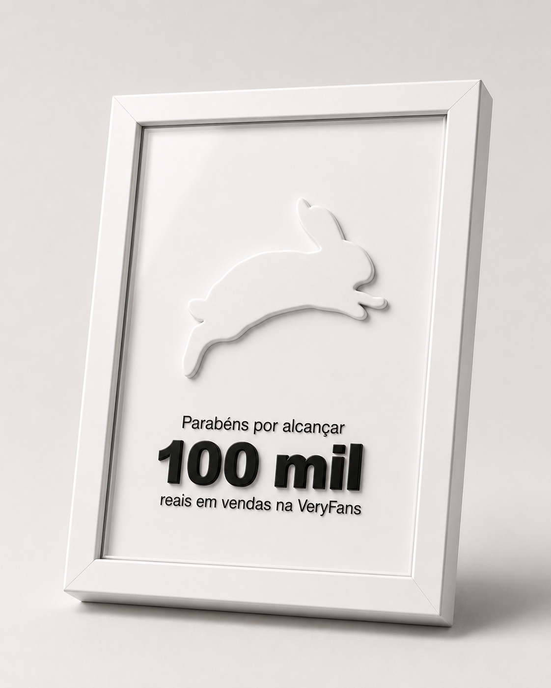 Placa de premiação VeryFans — 100 mil reais em vendas